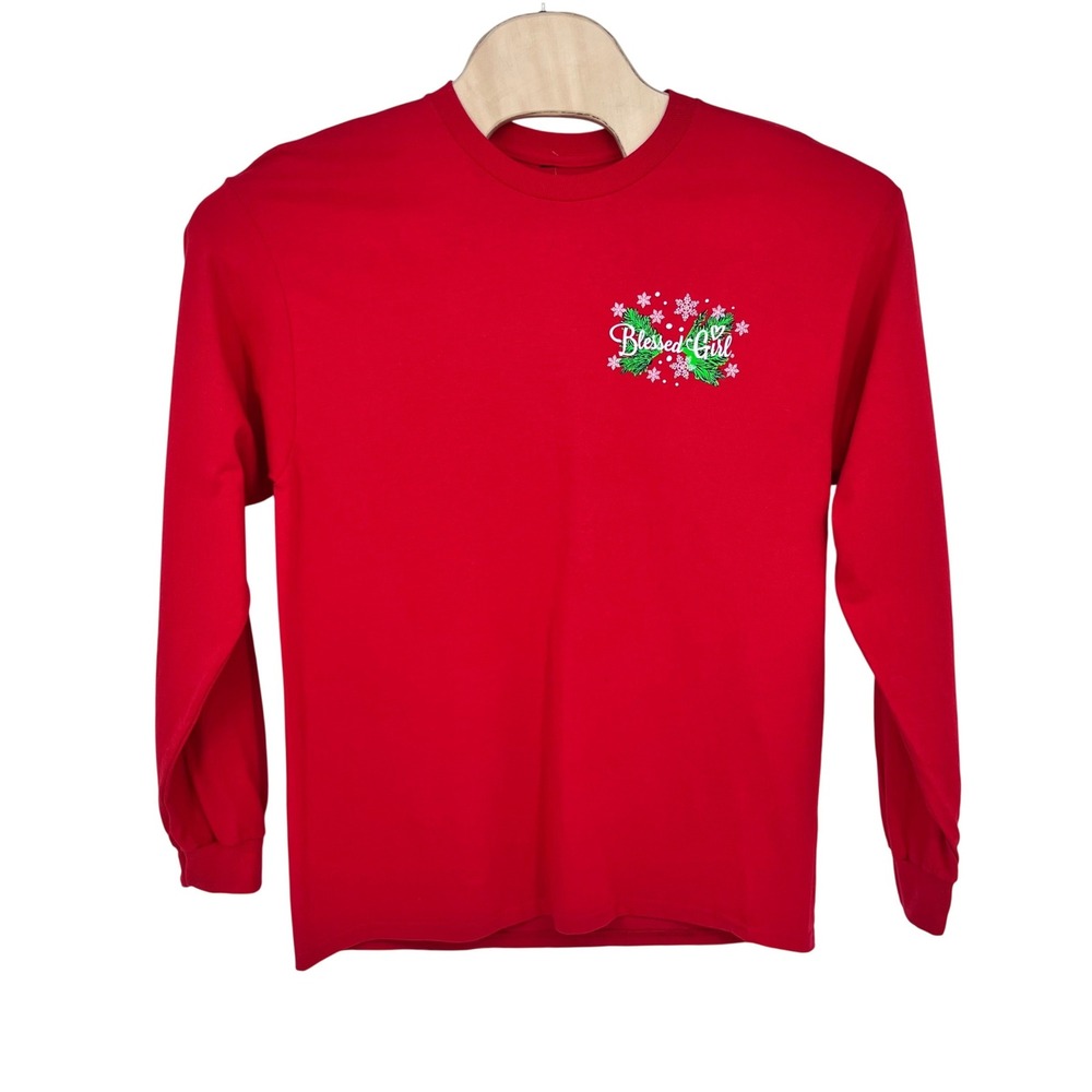 Blessed Girl Nutcracker Long Sleeve Shirt Womens 2X Red Religious Christmas Tee